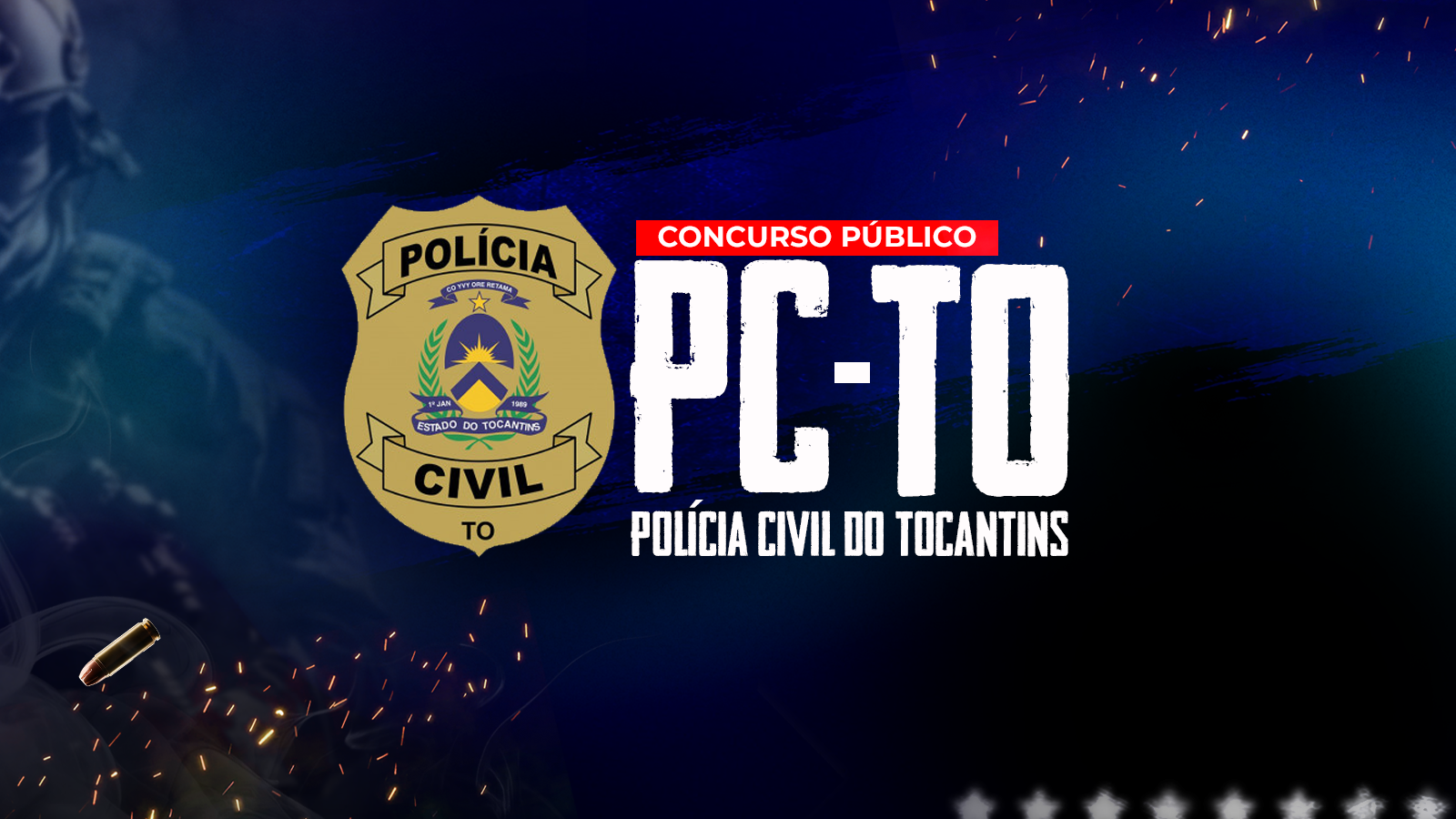Arte oficial do concurso PC-TO — Polícia Civil do Tocantins