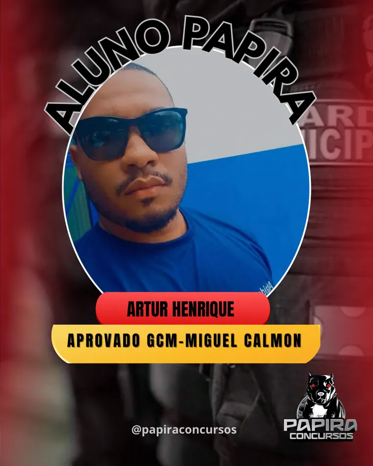 Aluno aprovado GCM Miguel Calmon pelo PAPIRA Concursos