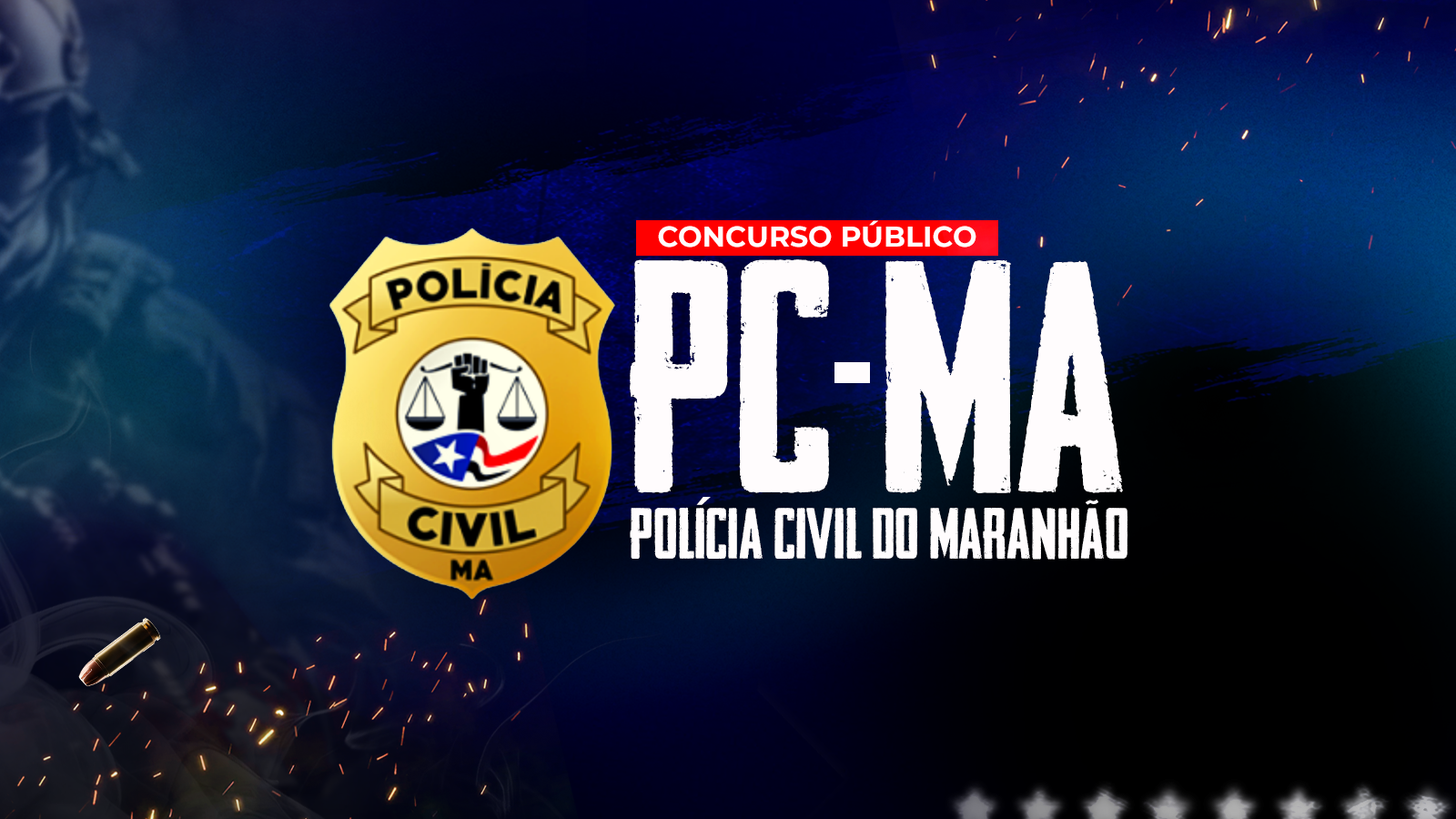 Arte oficial do concurso PC-MA — Polícia Civil do Maranhão