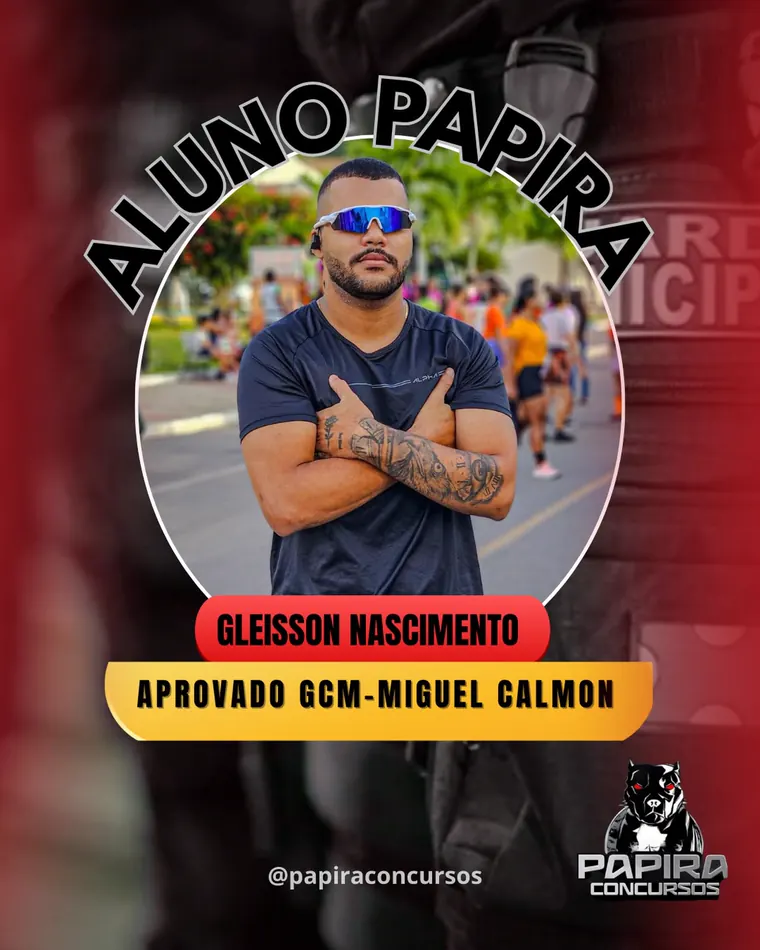 Aluno aprovado GCM Miguel Calmon pelo PAPIRA Concursos